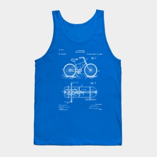 Bike Patent - Bicycle Art - Blueprint Tank Top